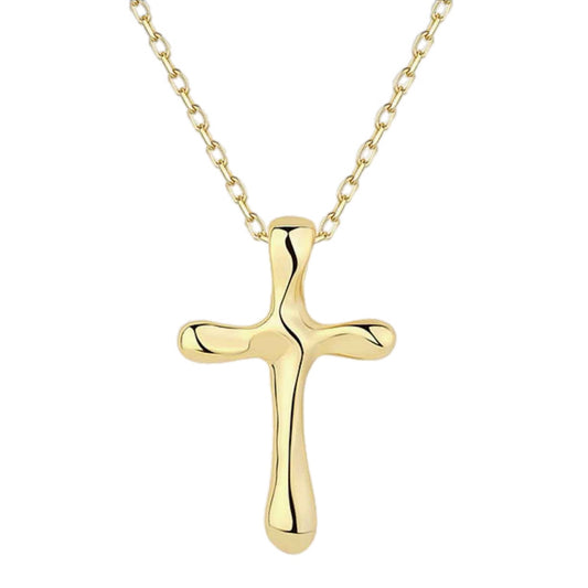 Serene Reflection Sterling Silver Cross Necklace