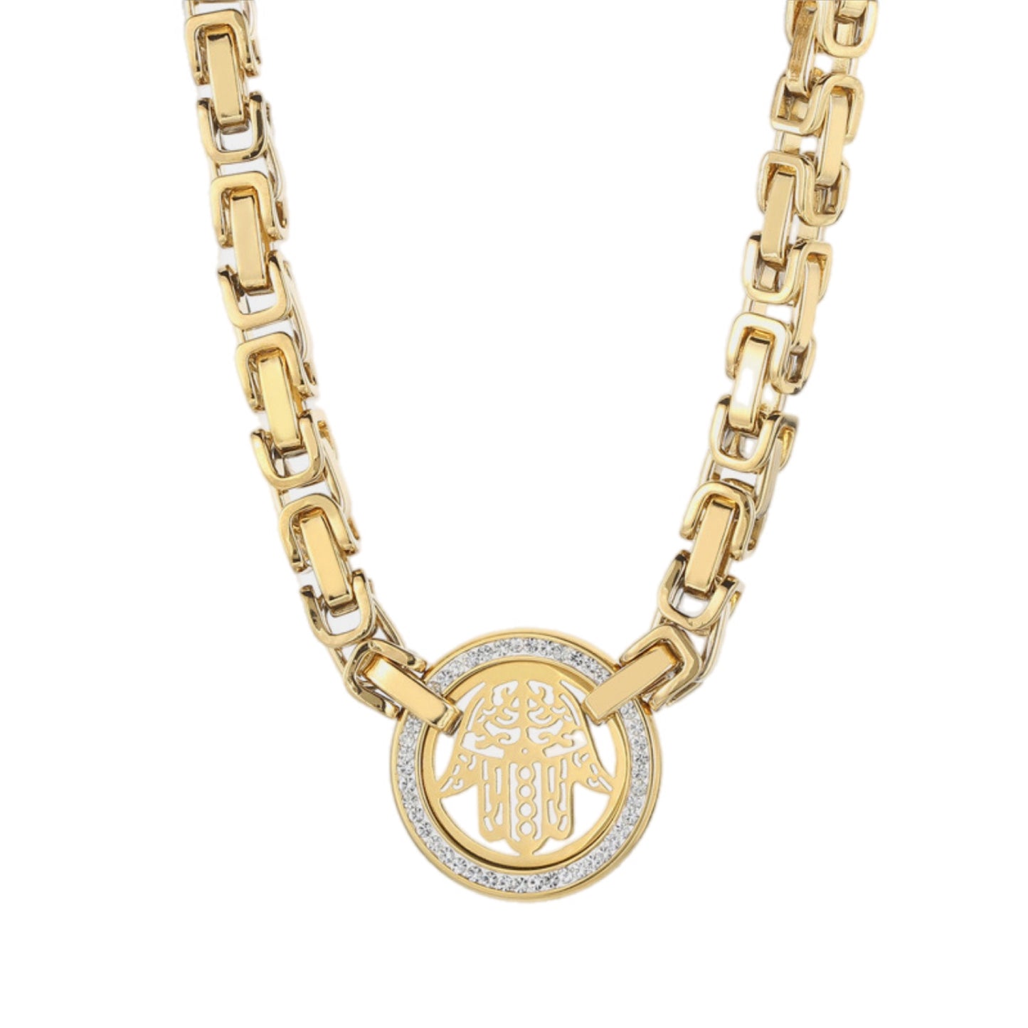 Majestic Monogram Zircon Medallion Necklace