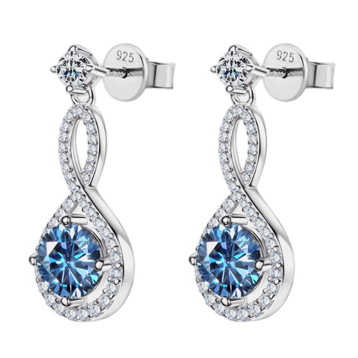 Infinite Shimmer Moissanite Drop Earrings