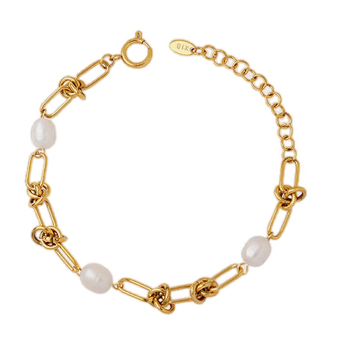 Elegance in Links Freshwater Pearl Bracelet