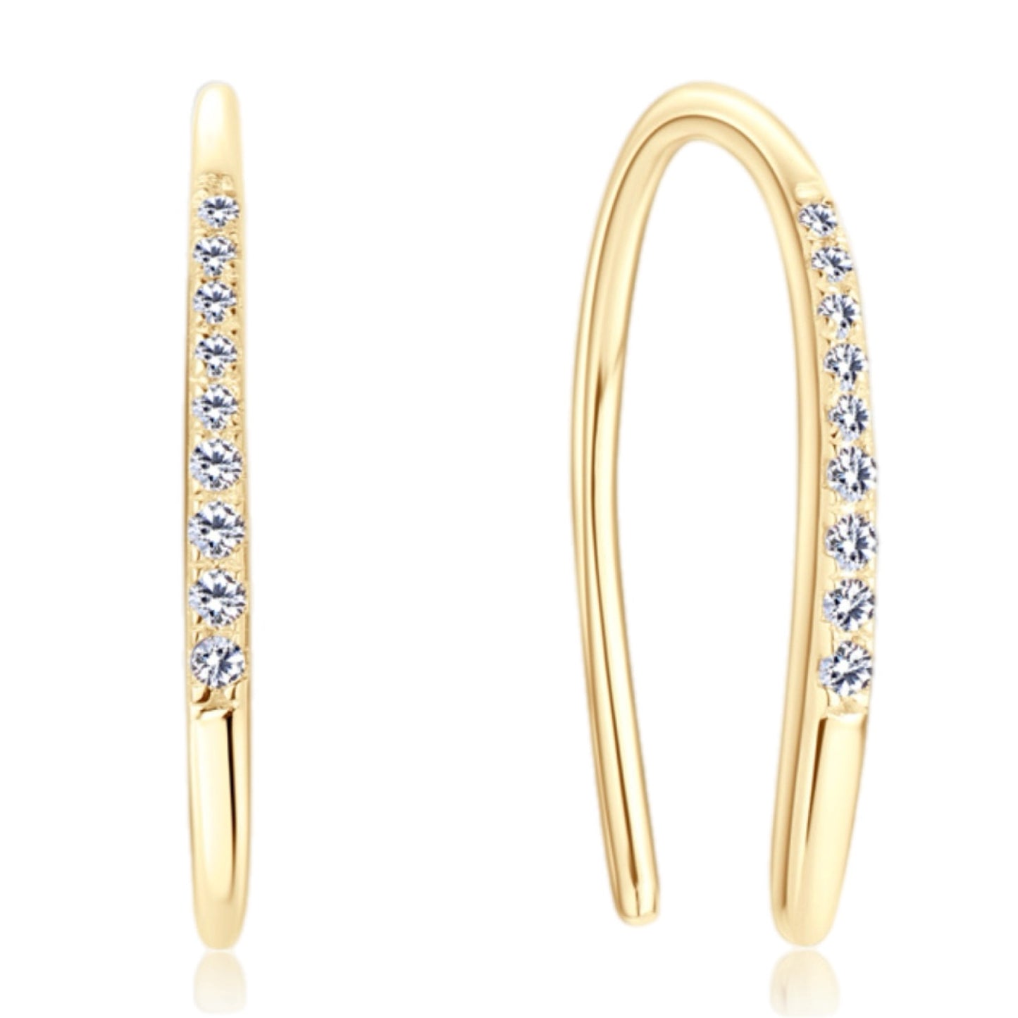 Sleek Moissanite Curve Drop Earrings