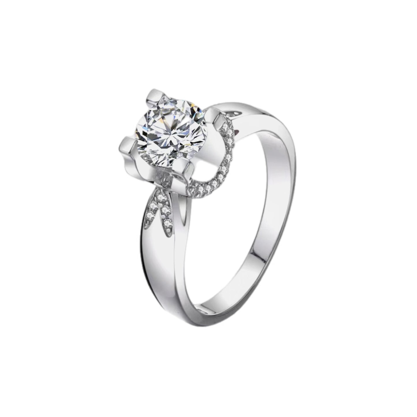 2 Carat Celestial Moissanite Swirl Engagement Ring