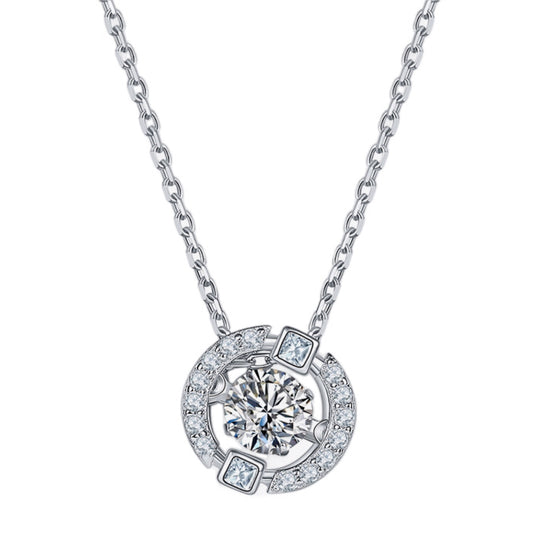 Moissanite Pendant Chain-Link Necklace