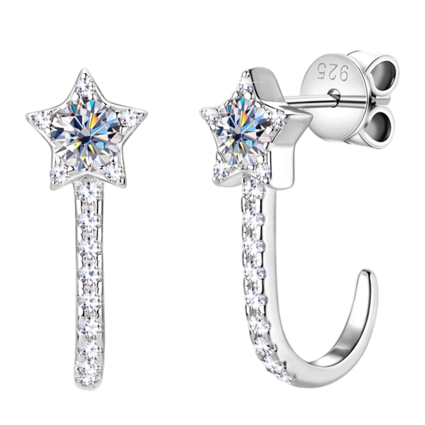 Stellar Sparkle Star Moissanite Earrings