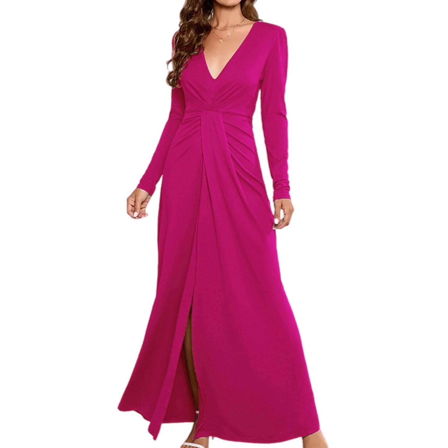 Long Sleeve Split Dress