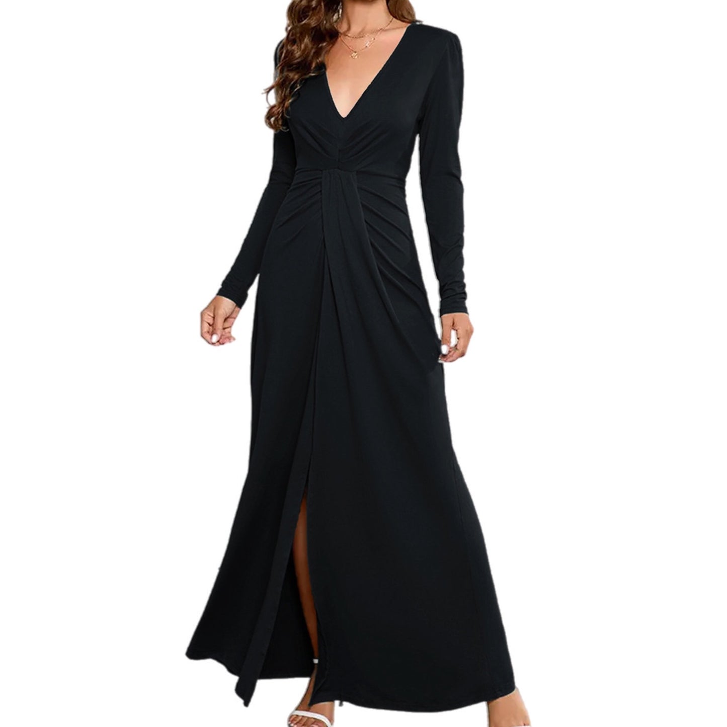 Long Sleeve Split Dress