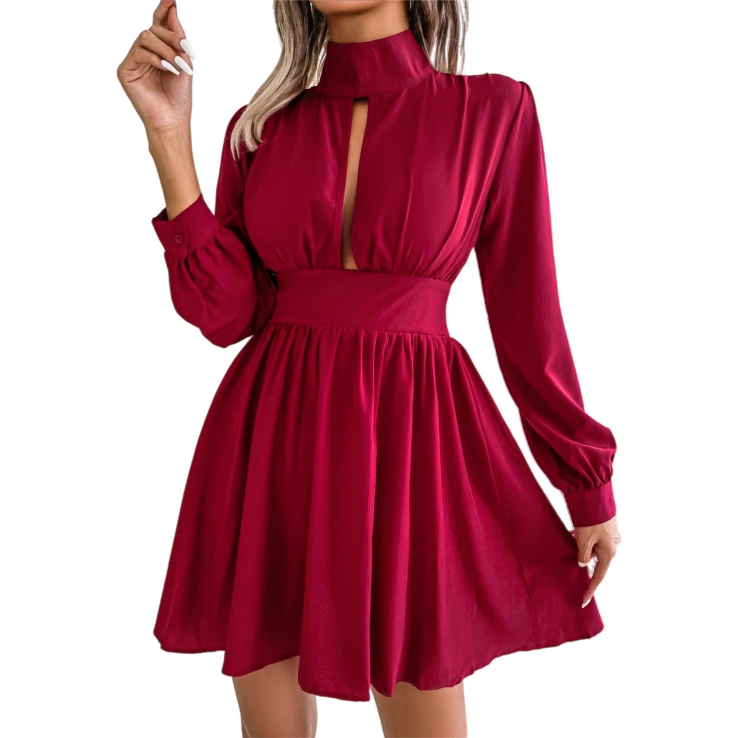 Cutout Turtleneck Mini Dress