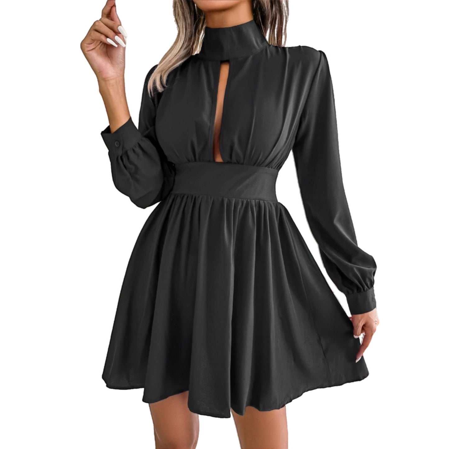 Cutout Turtleneck Mini Dress