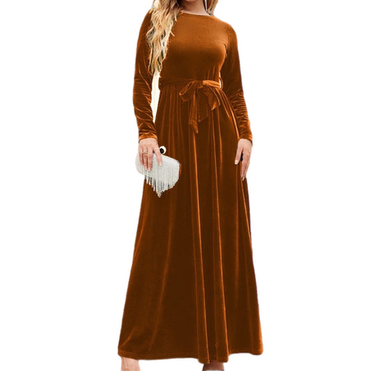 Tie Front Long Sleeve Maxi Dress