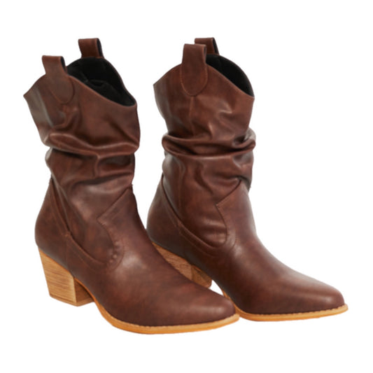 Scrunch Cowboy Boots in Brown