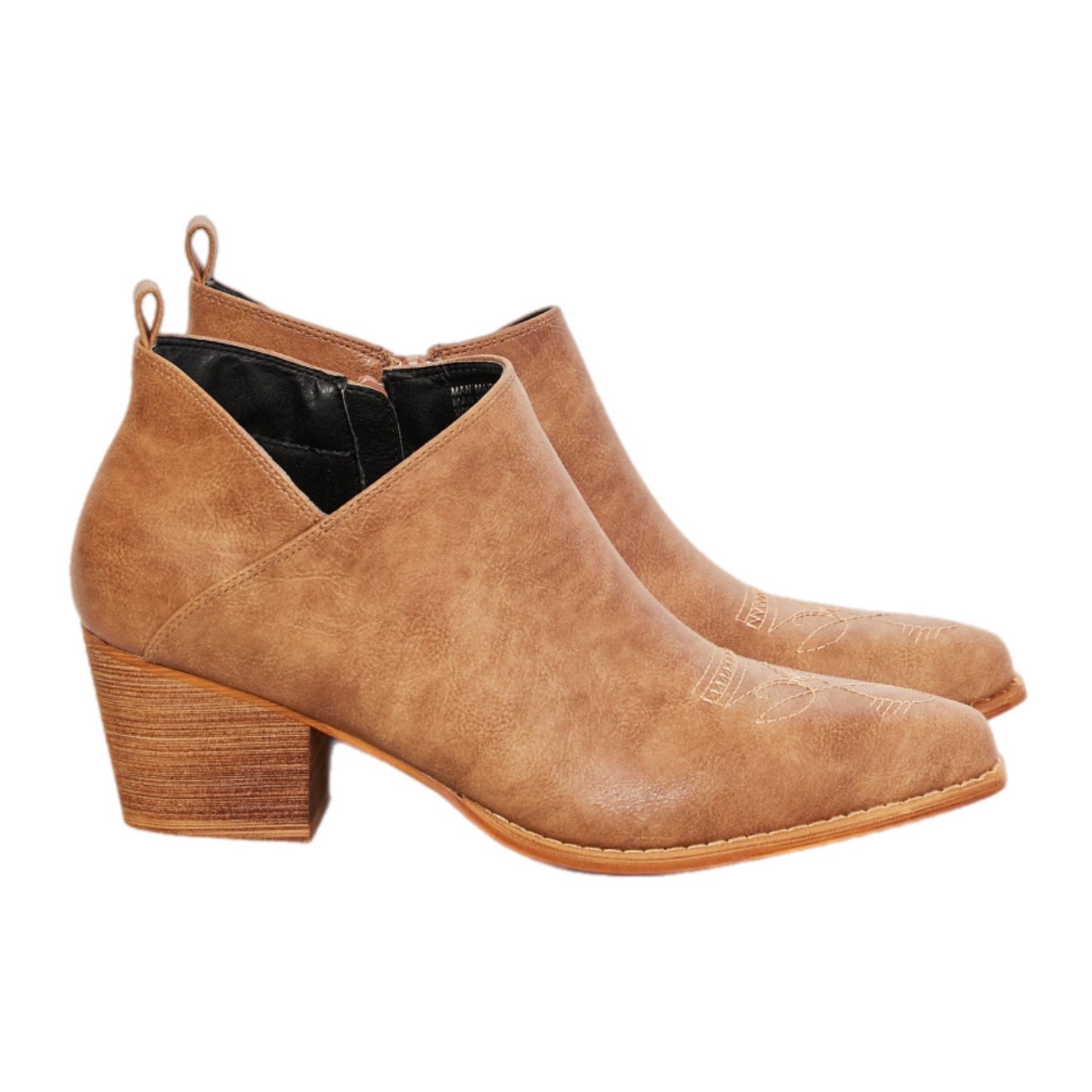 Crossover Cowboy Bootie in Caramel