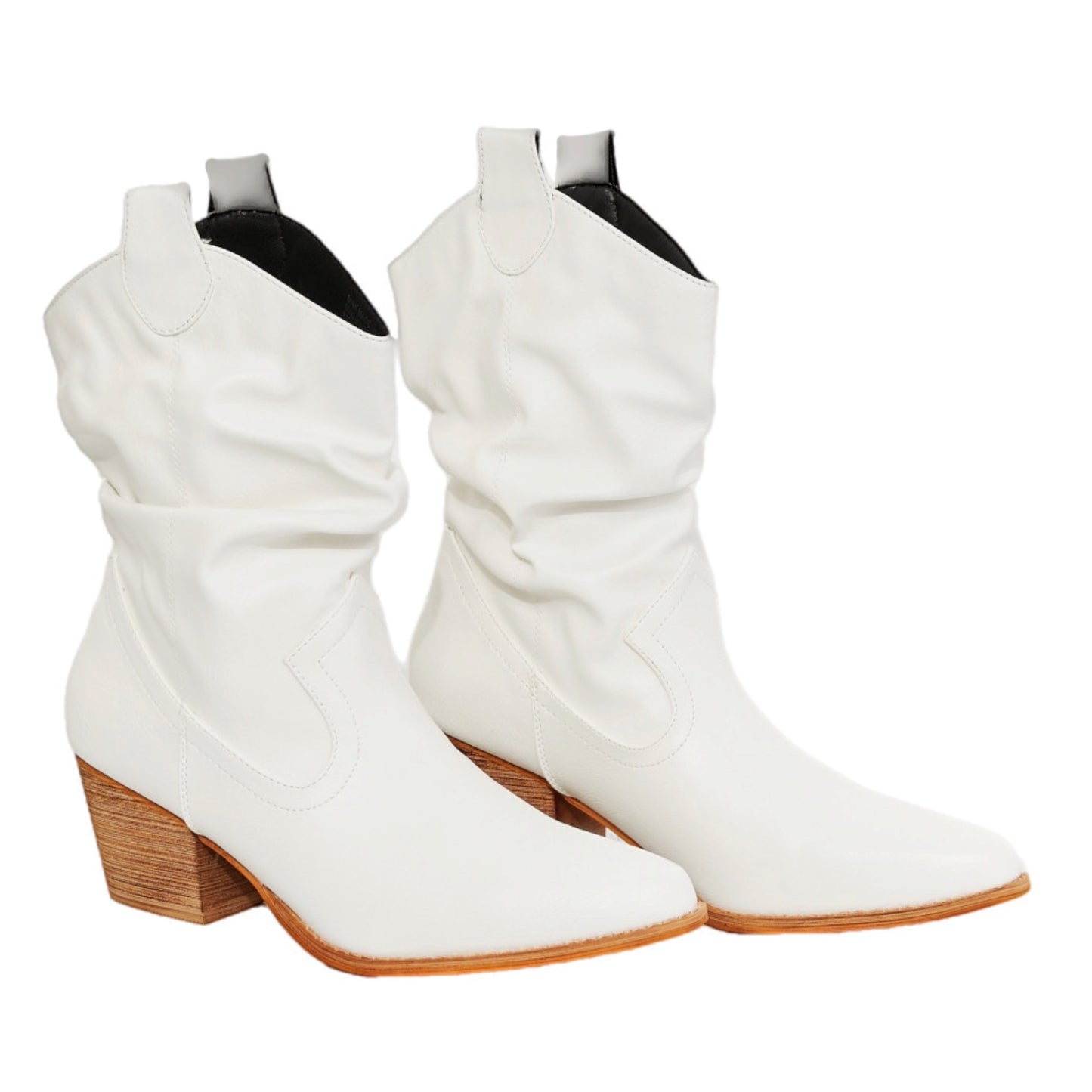 Scrunch Cowboy Boots in White