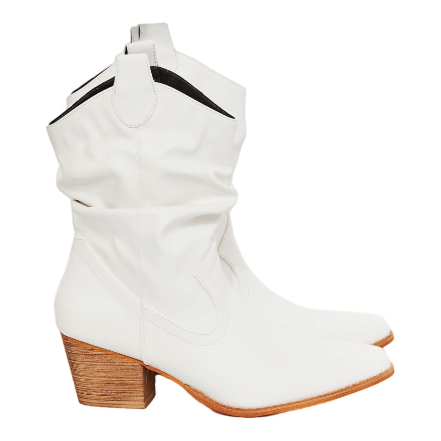 Scrunch Cowboy Boots in White