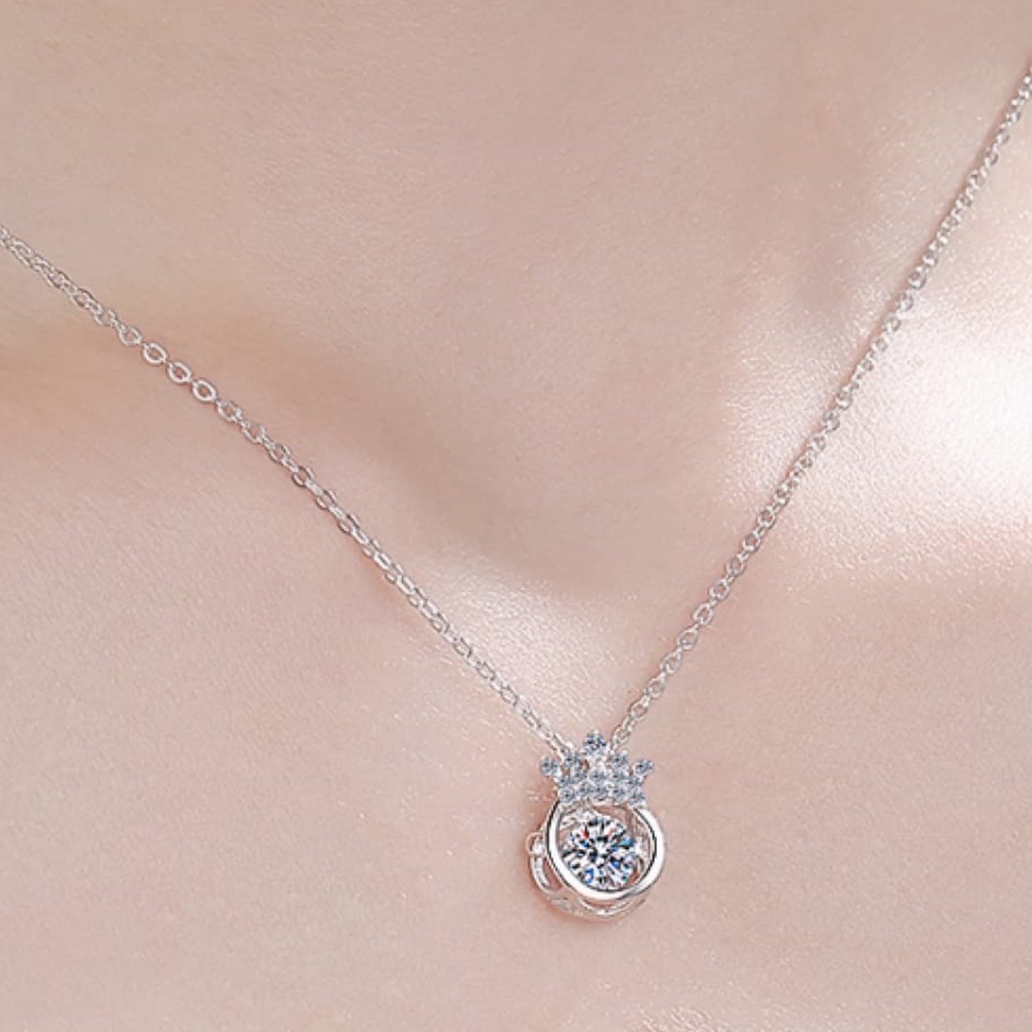 Moissanite Sterling Silver Necklace