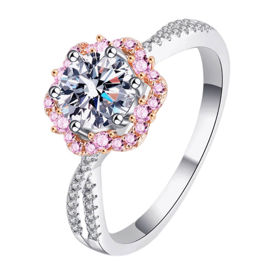 Moissanite Flower Ring