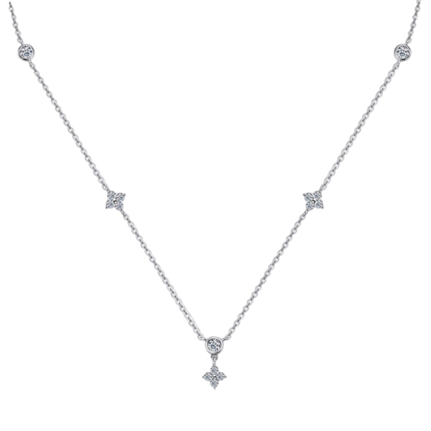 Moissanite Sterling Silver Necklace