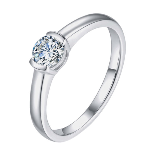 Moissanite Sterling Silver Ring