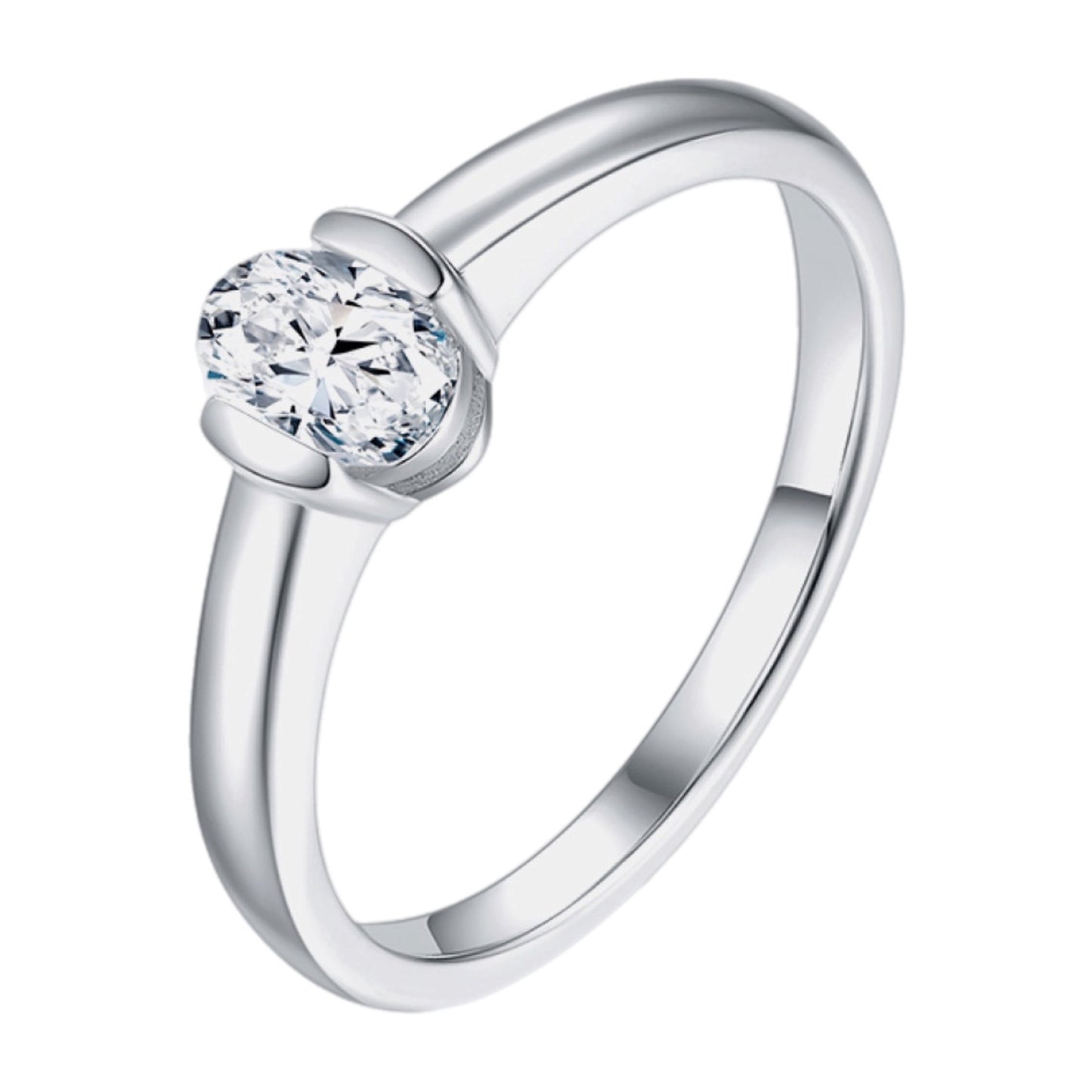 Moissanite Sterling Silver Ring