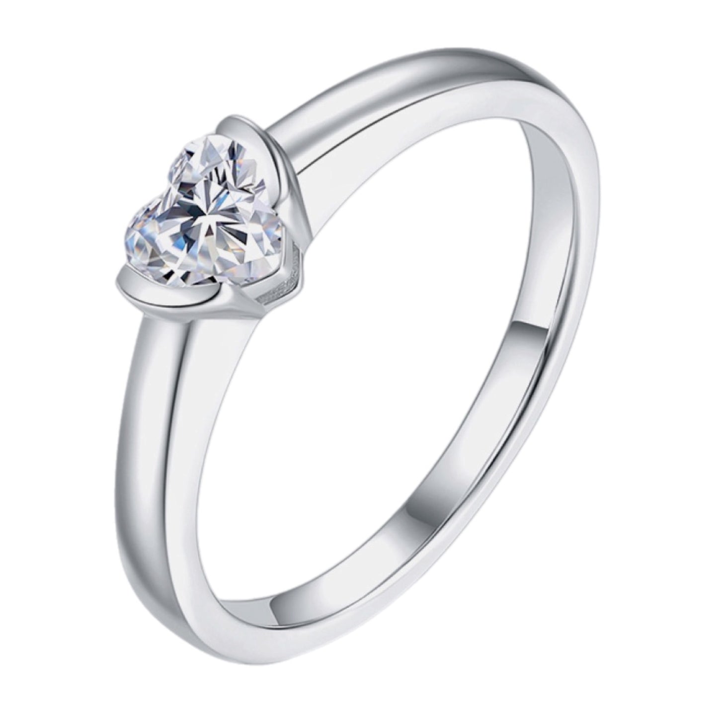 Moissanite Sterling Silver Ring