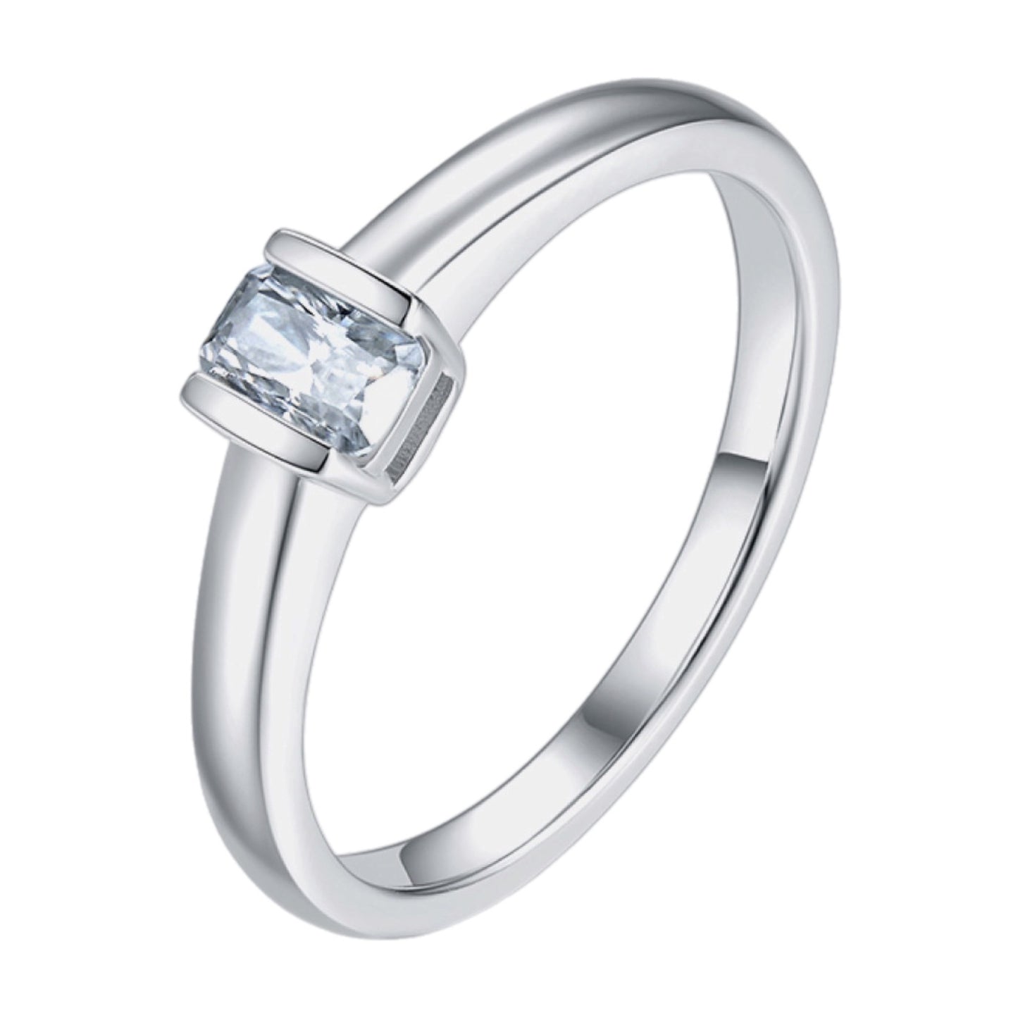 Moissanite Sterling Silver Ring