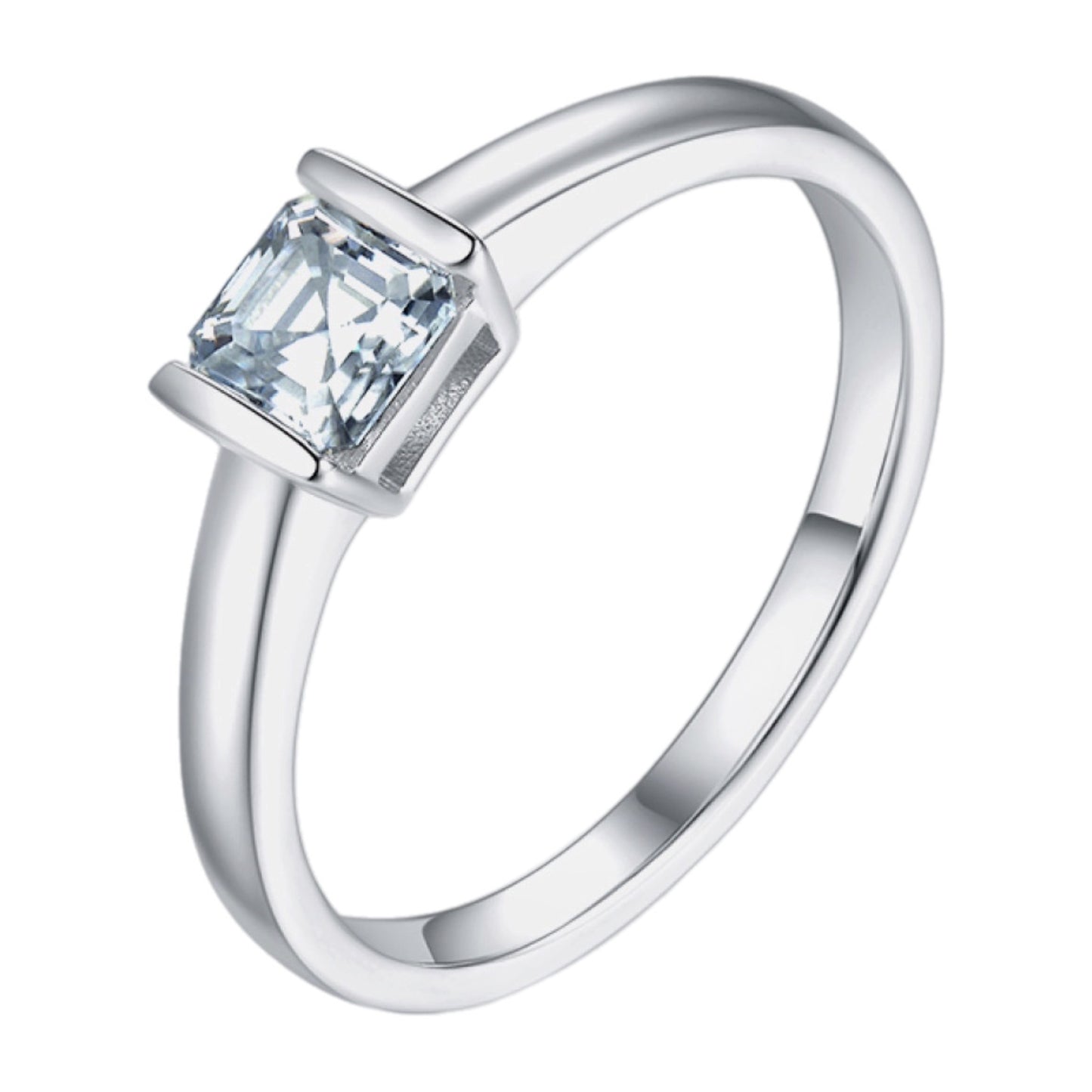 Moissanite Sterling Silver Ring