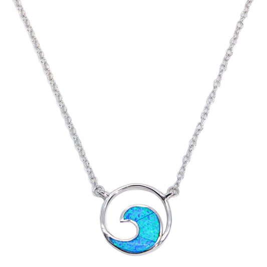 Opal Wave Charm Necklace