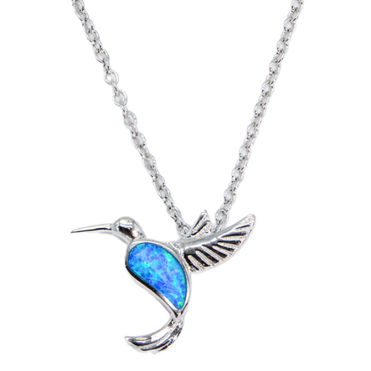 Opal Bird Sterling Silver Necklace