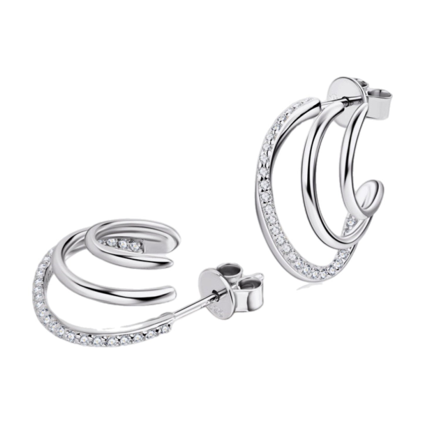 Moissanite Sterling Silver Earrings