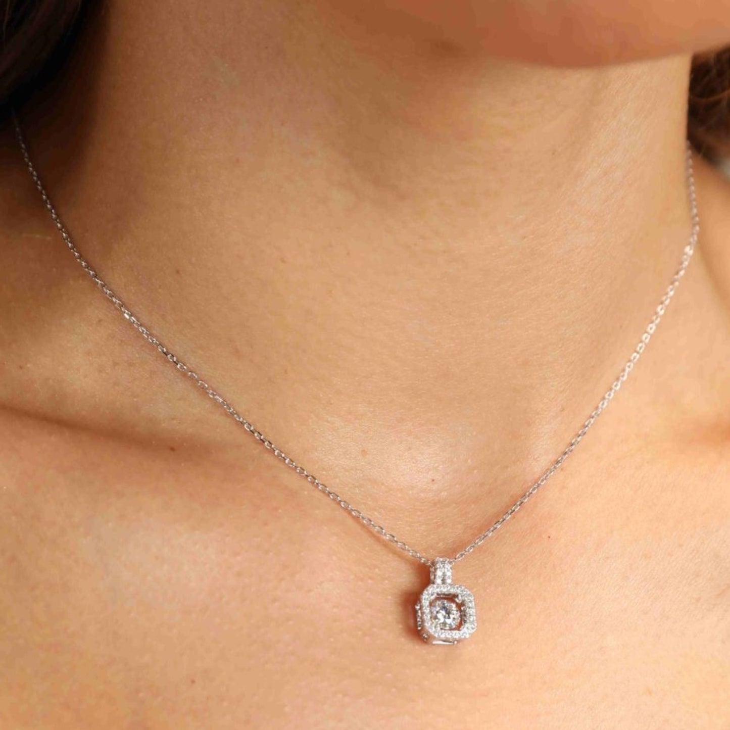 Moissanite Sterling Silver Necklace