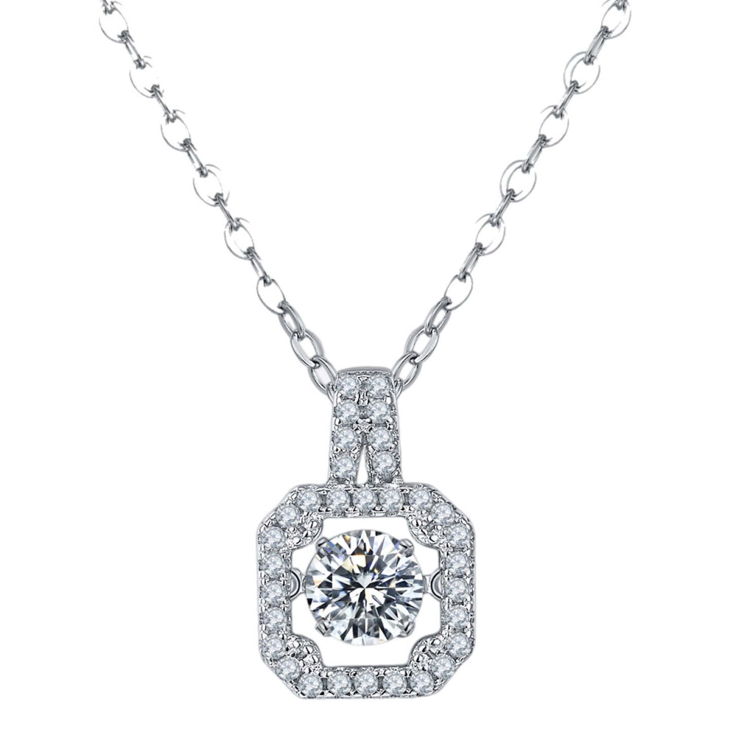 Moissanite Sterling Silver Necklace