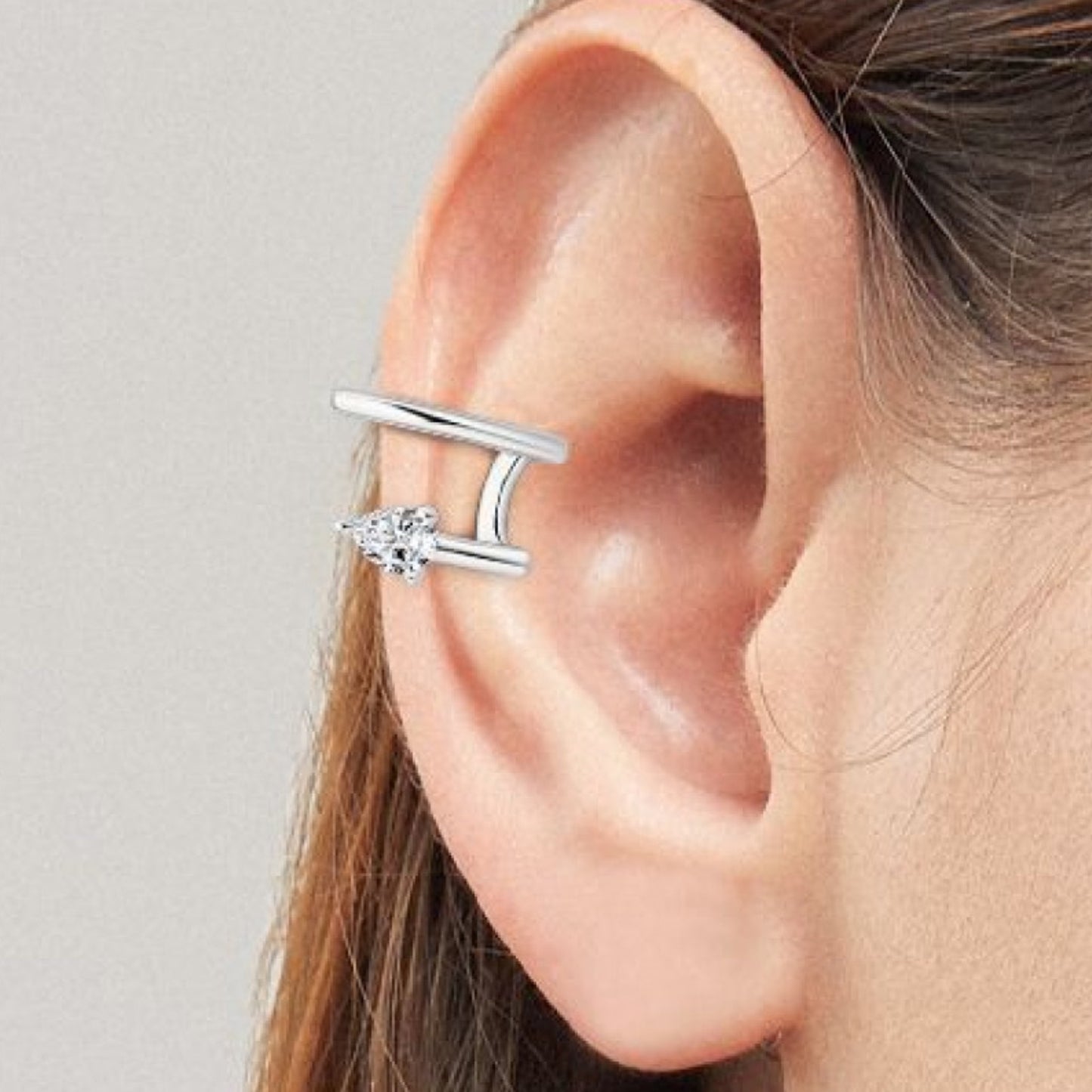 Moissanite Sterling Silver Ear Cuffs