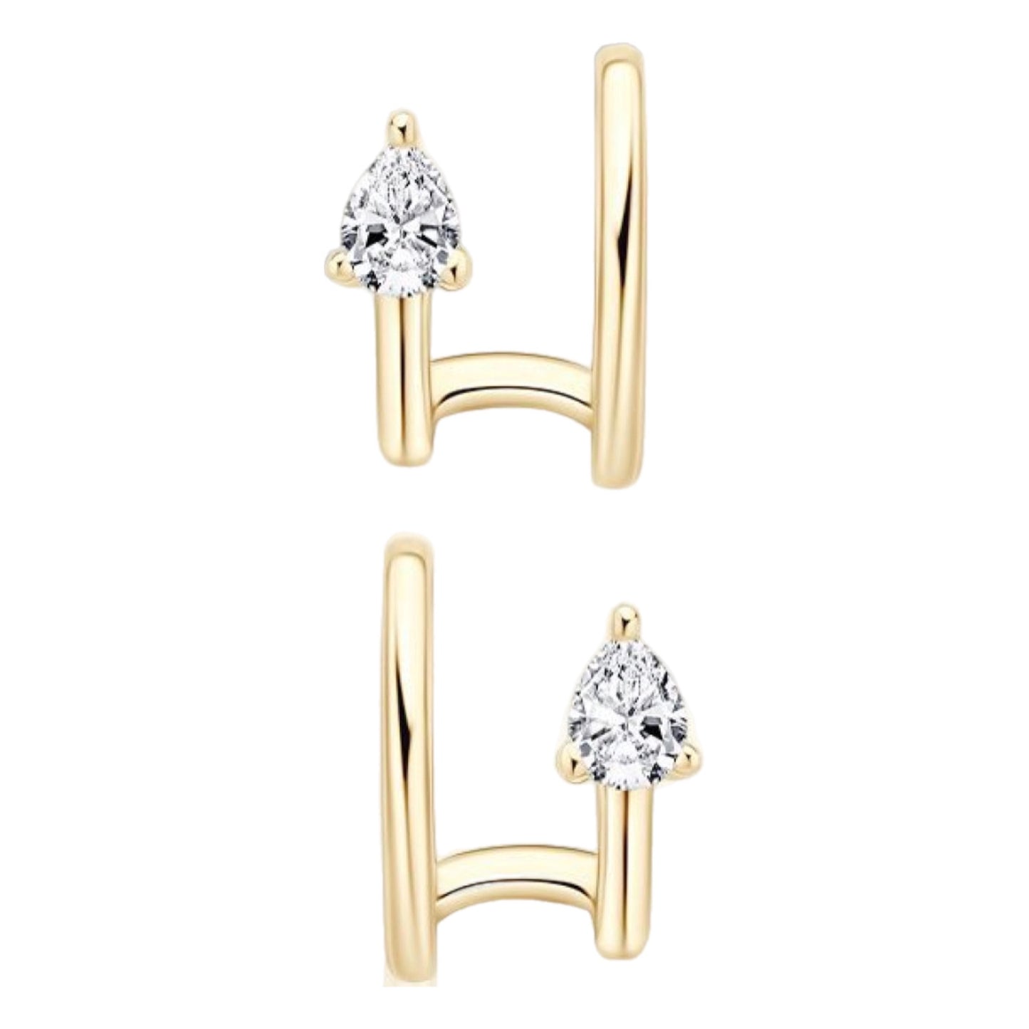 Moissanite Sterling Silver Ear Cuffs