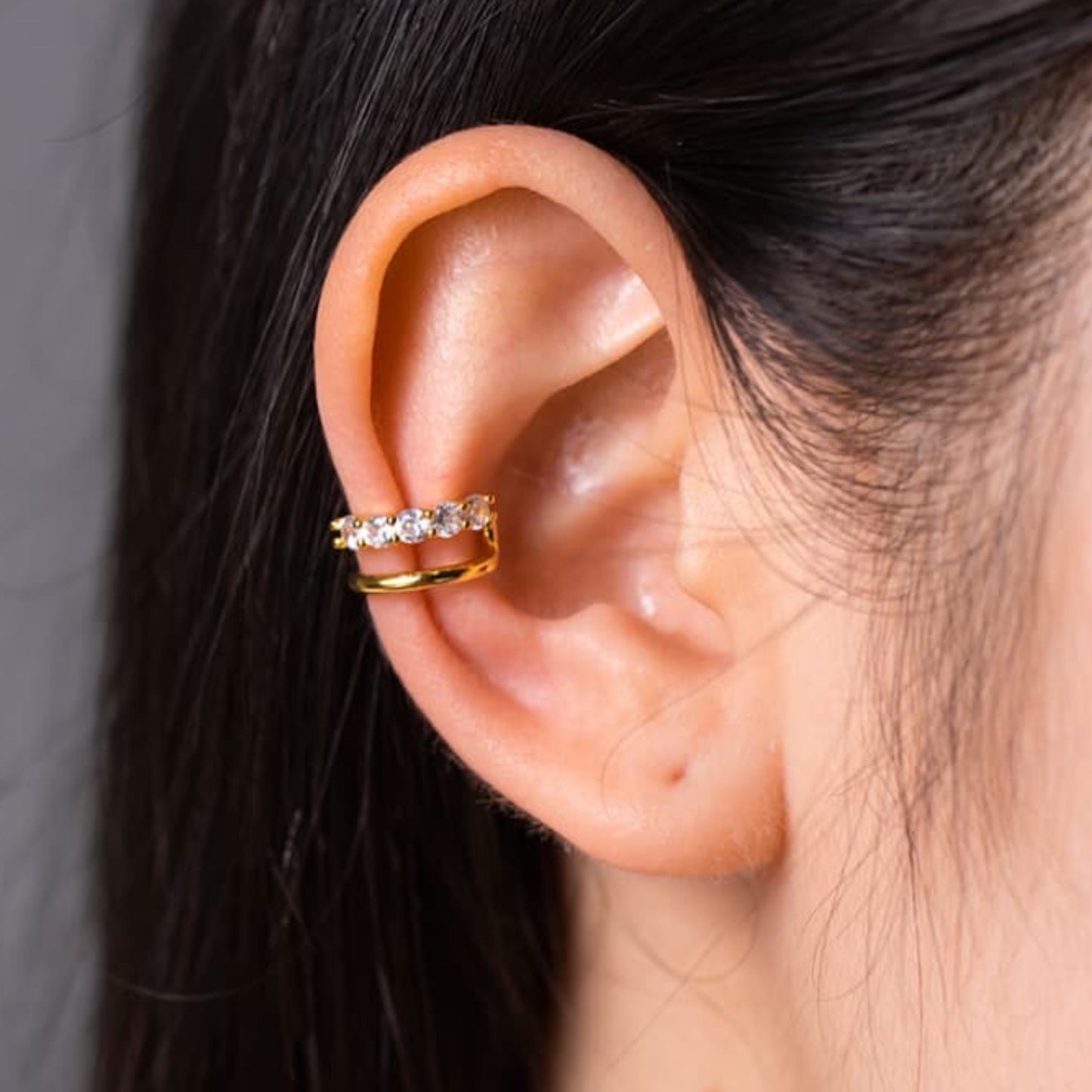 CZ Double-Layered Single Ear Cuffs