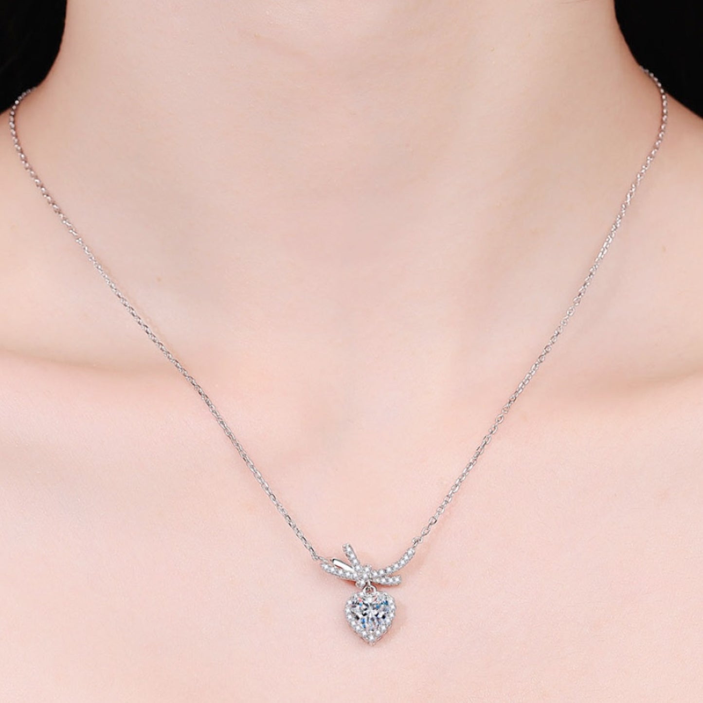 Moissanite Heart Necklace