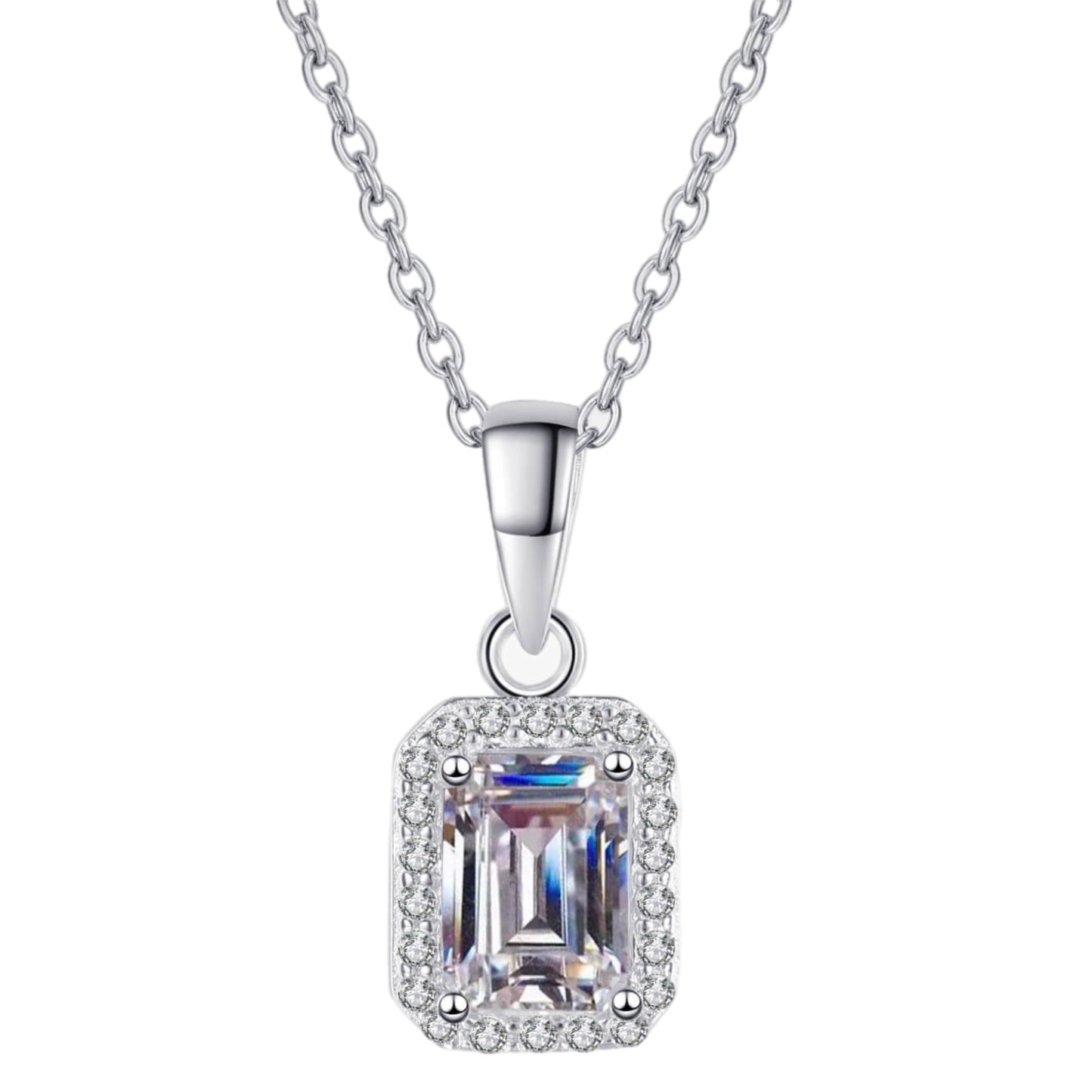 Square Moissanite Necklace