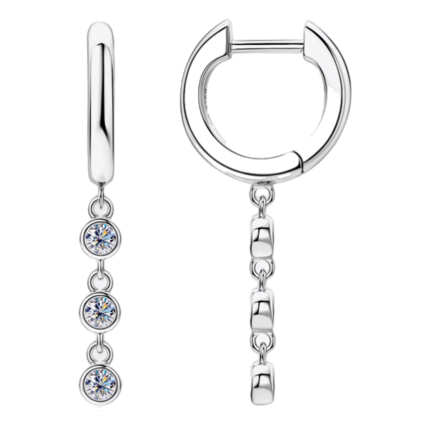 Moissanite Sterling Silver Earrings