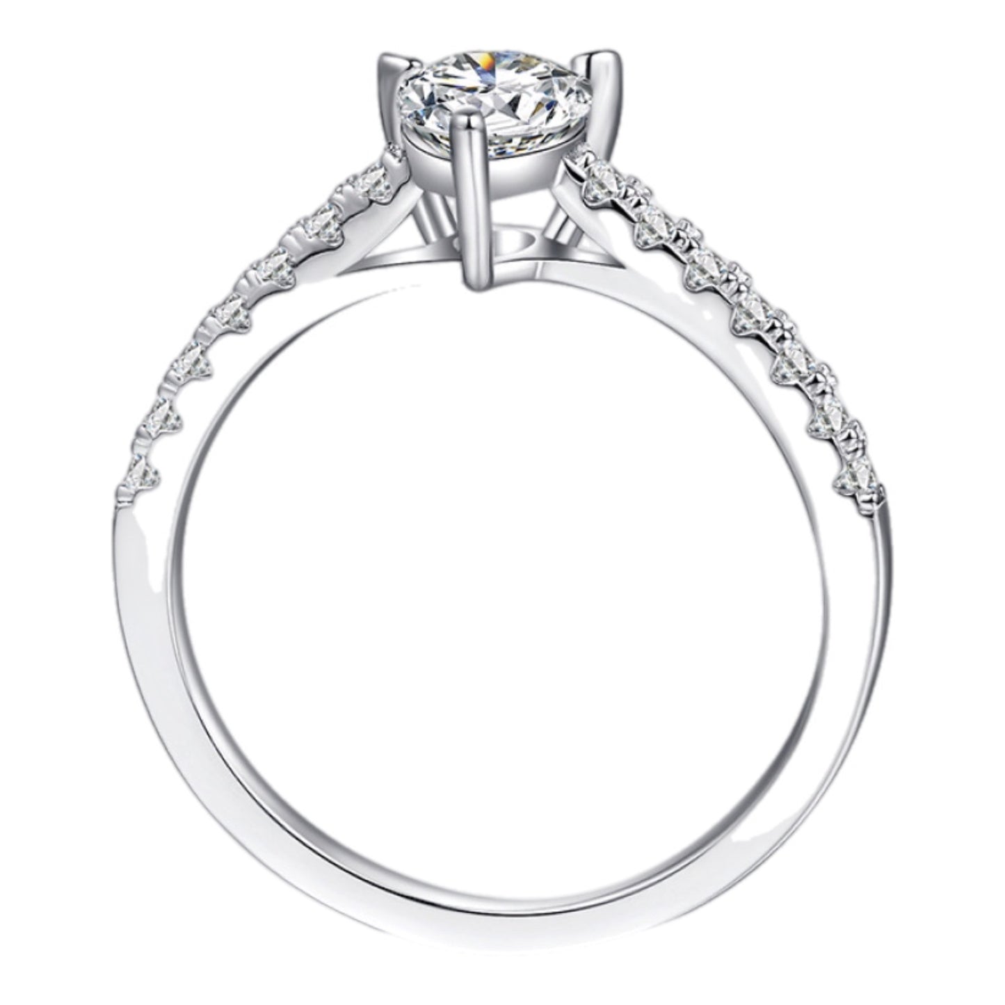 1 Carat Moissanite Sterling Silver Ring