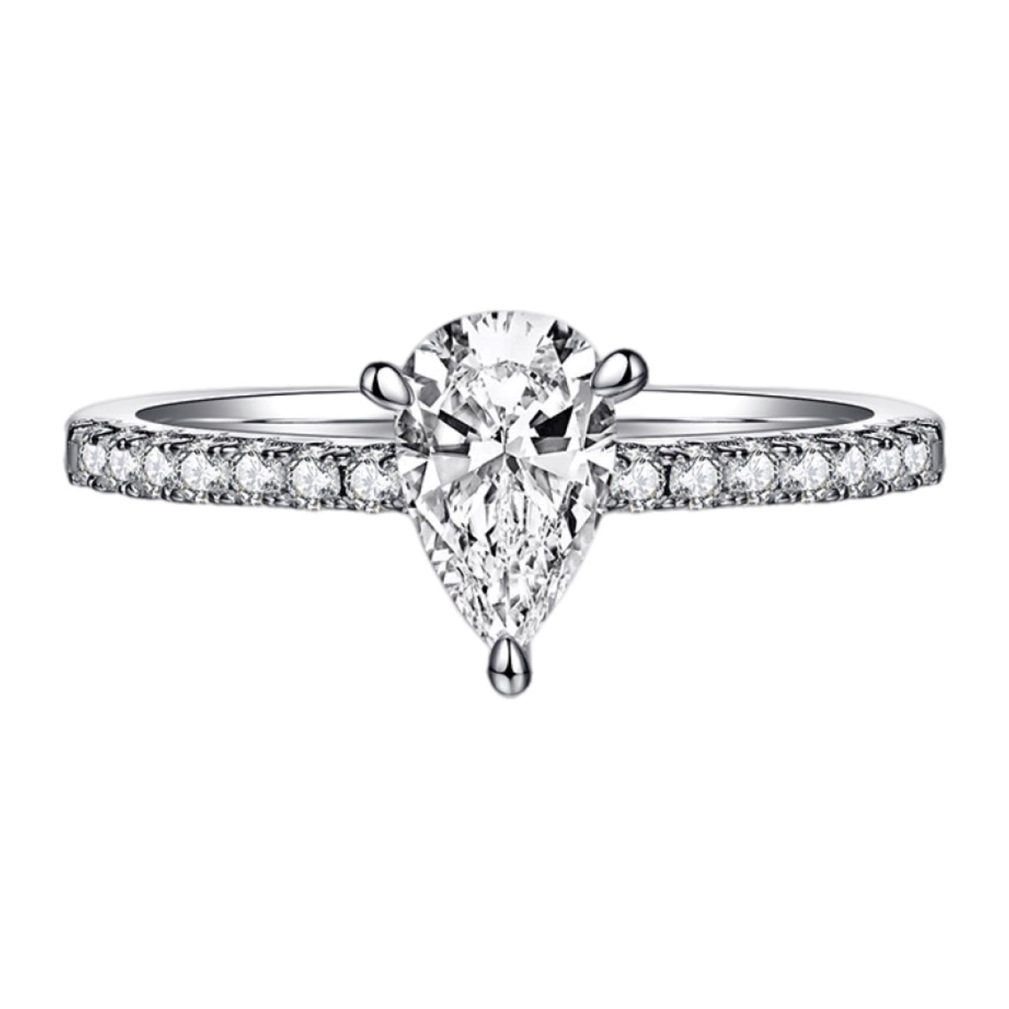 1 Carat Moissanite Sterling Silver Ring