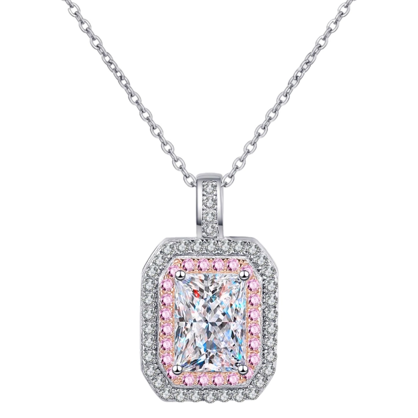 1 Carat Moissanite Geometric Necklace