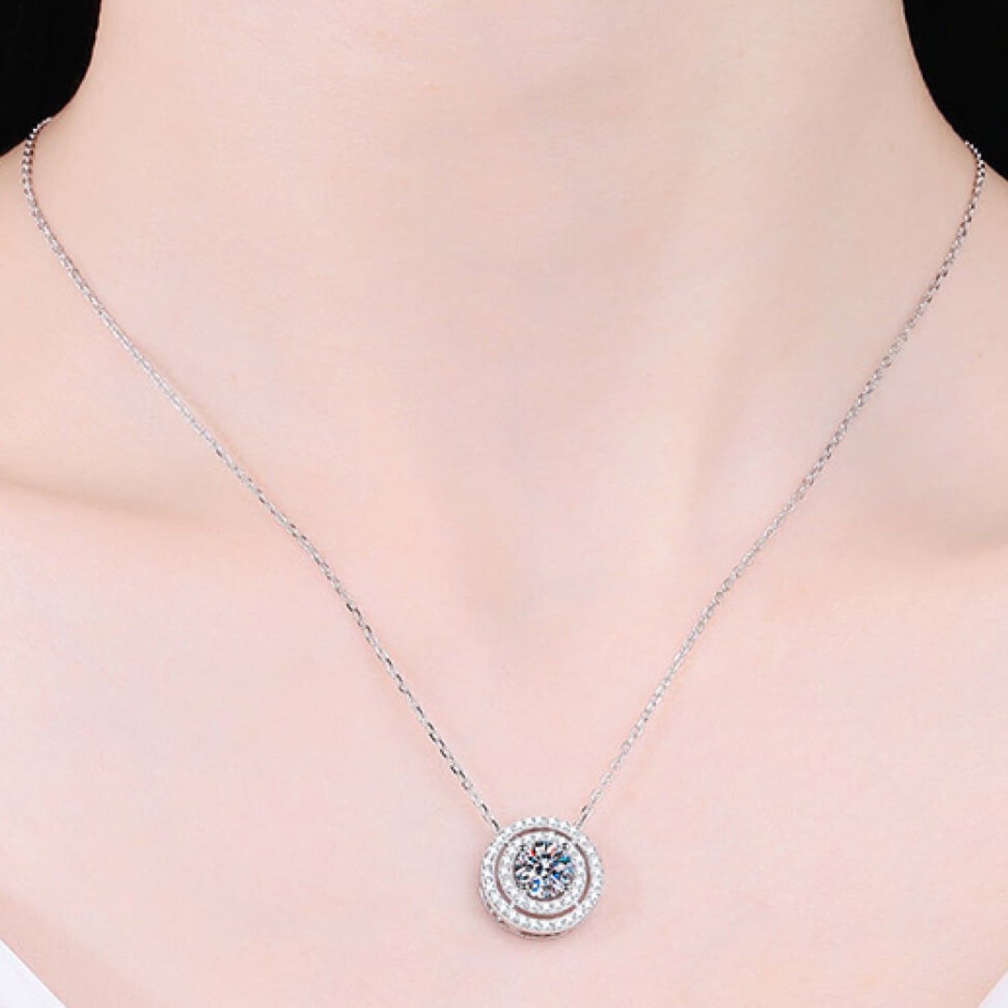 Moissanite Round Necklace