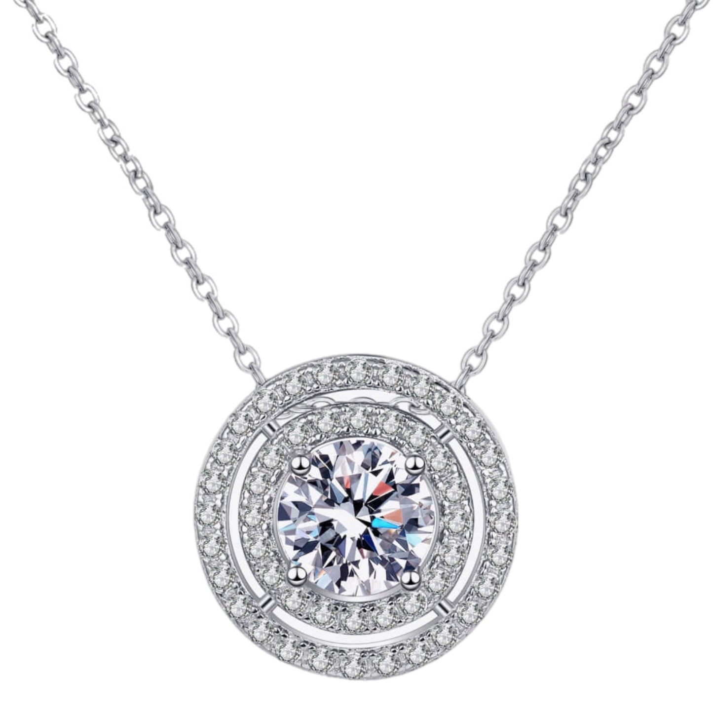 Moissanite Round Necklace