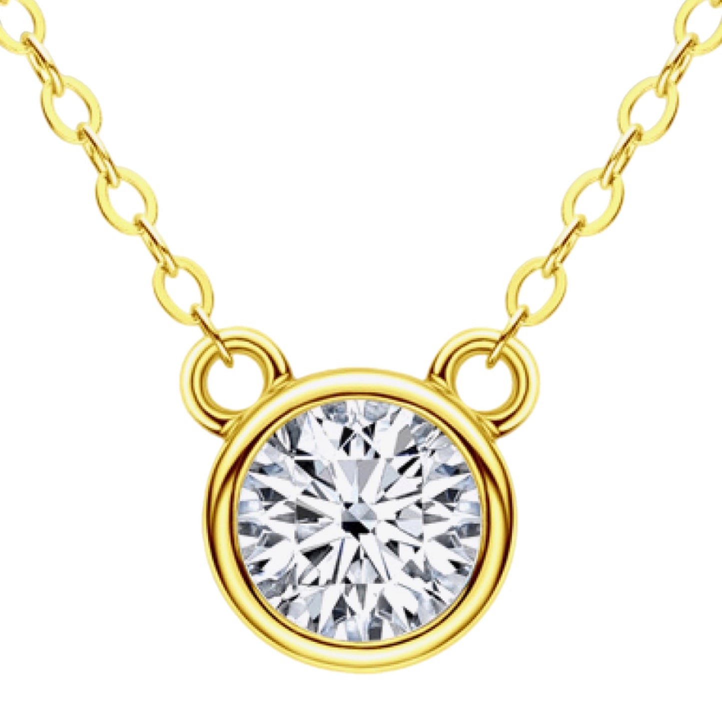 Sterling Silver Moissanite Round Necklace