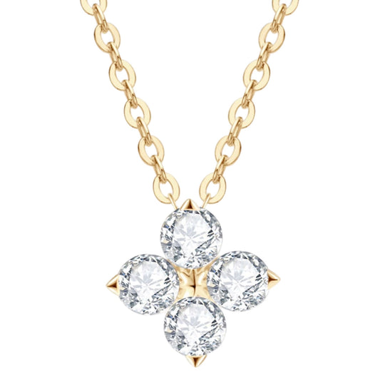 Moissanite Four Leaf Clover Charm Necklace