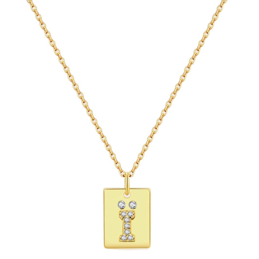 CZ Rectangle Charm Necklace