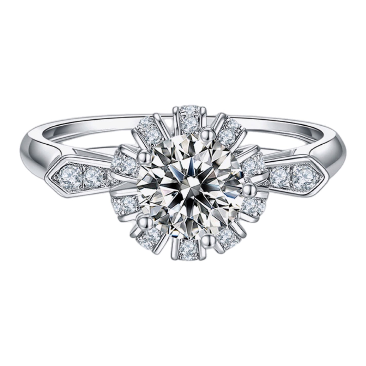 Moissanite Sterling Silver Ring