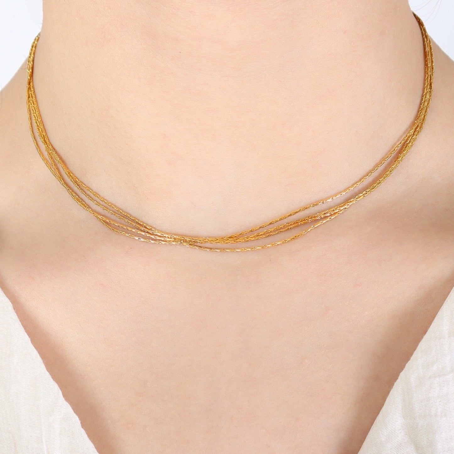 Gold Layered Steel Necklace