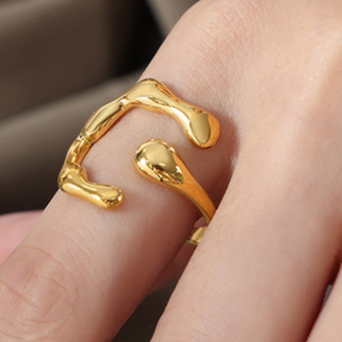 Gold Irregular Open Ring