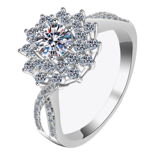 Moissanite Flower Ring