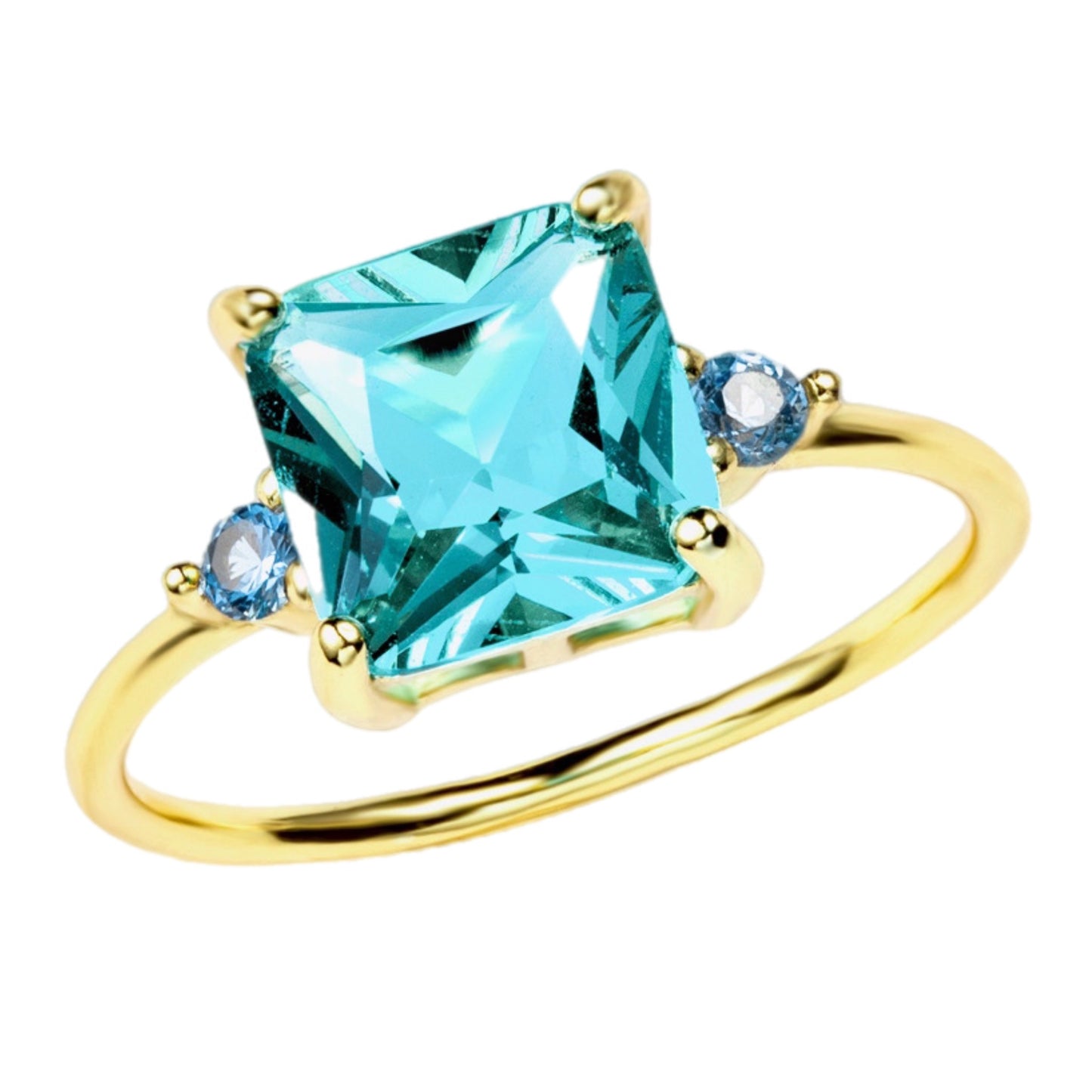 Blue Topaz Gold Ring