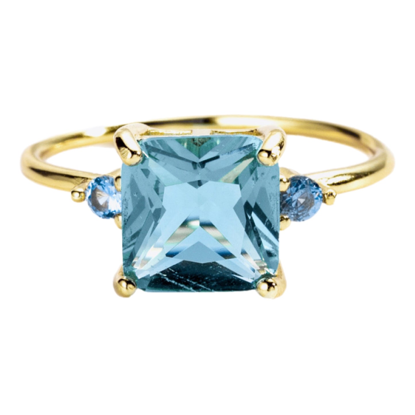 Blue Topaz Gold Ring